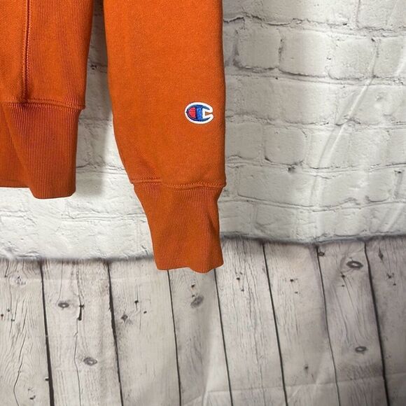Champion Mens Orange Reverse Weave Sweatshirt size S Small - Picture 2 of 8